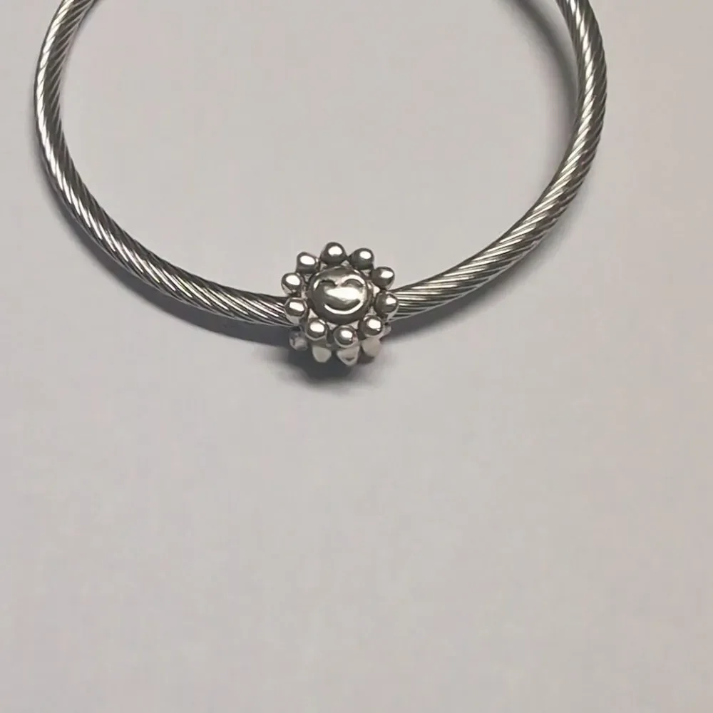 Smiley Face Flower Charm for Pandora Style Bracelet‎
